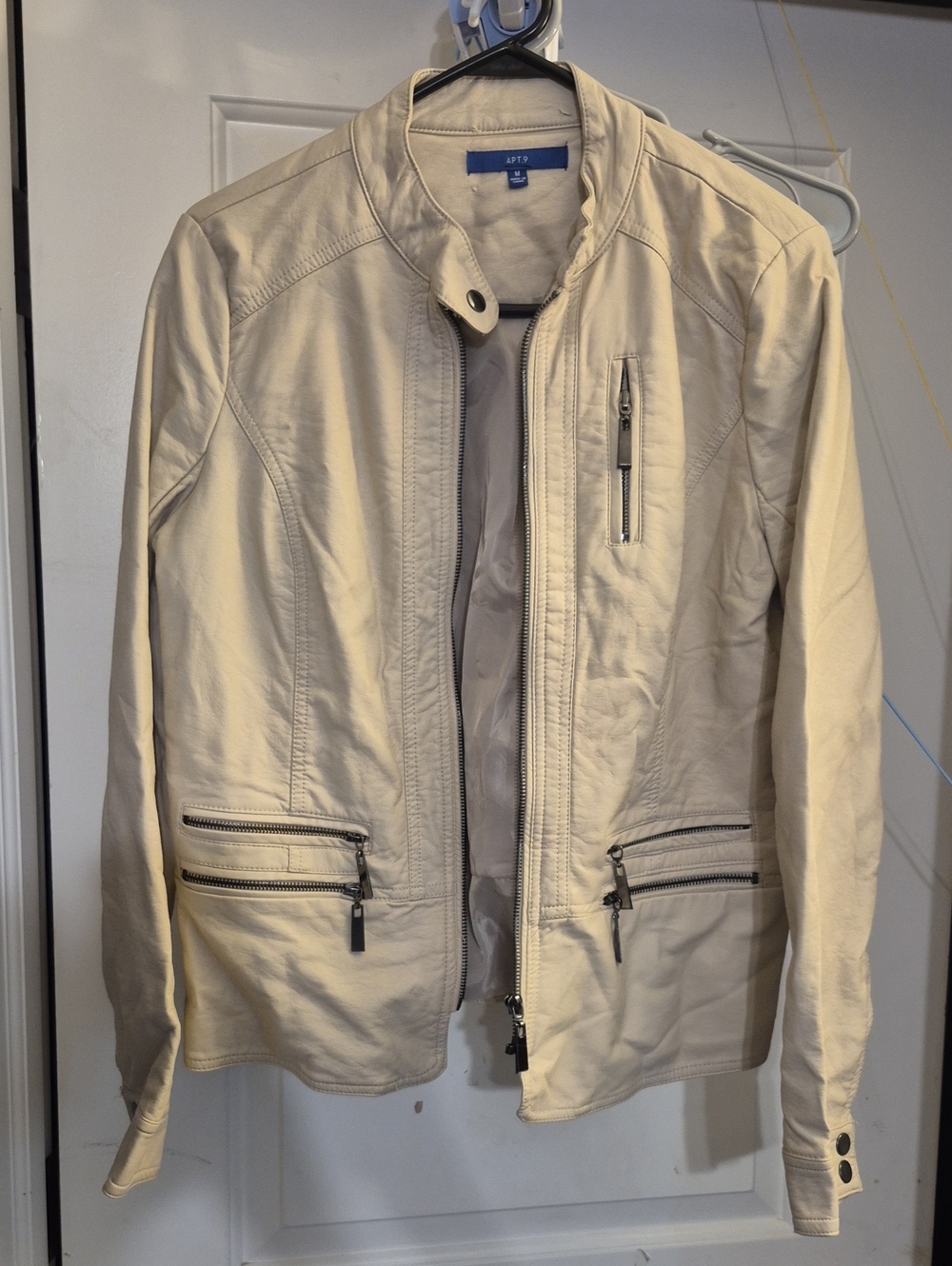 Apt. 9 Cream Zip-Up Bomber Jacket